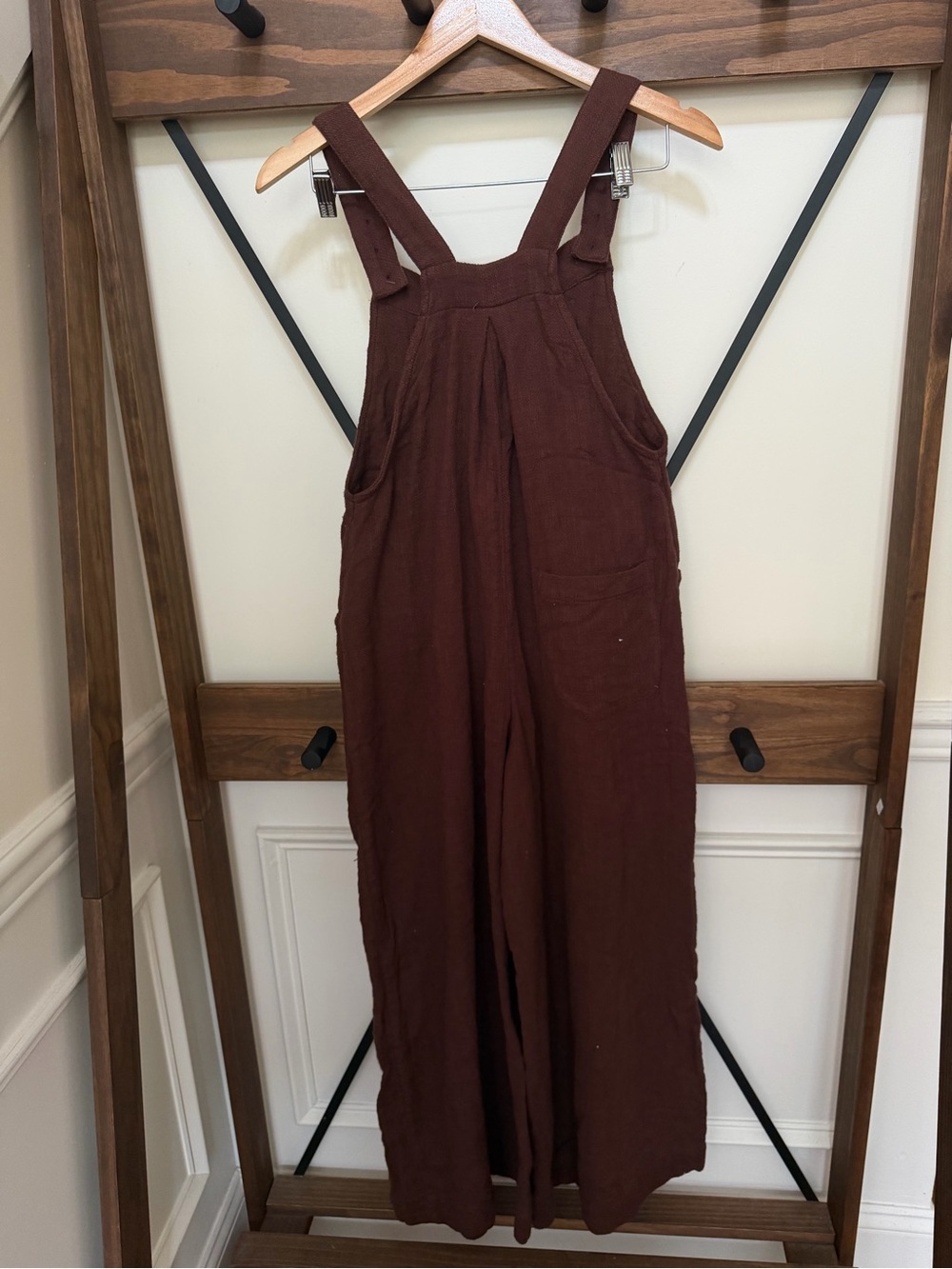 Free People sun drenched Rust Red Wide-Leg Linen Jumpsuit - Picture 4 of 6